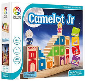 SmartGames Camelot Jr. Wooden Cognitive Skill-Building Puzzle Game Featuring 48 Playful Challenges for Ages 4+