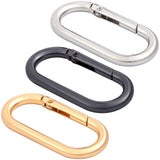 STSTR 3 PCS Oval Spring Ring Clips, Metal Keyring Purse Clip, Heavy Duty Opening O Ring Carabiner for Keychains, Buckle Clasp fo