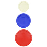 Pyrex (3) Lid Set for 7200 2-Cup, 7201 4-Cup and 7402/7203 6/7-Cup Glass Bowls - Made in the USA