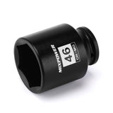 MIXPOWER 1/2 Drive Deep Impact Socket, CR-MO, 46 mm, Metric, 6 Point, Axle Nut Impact Grade Socket for Easy Removal