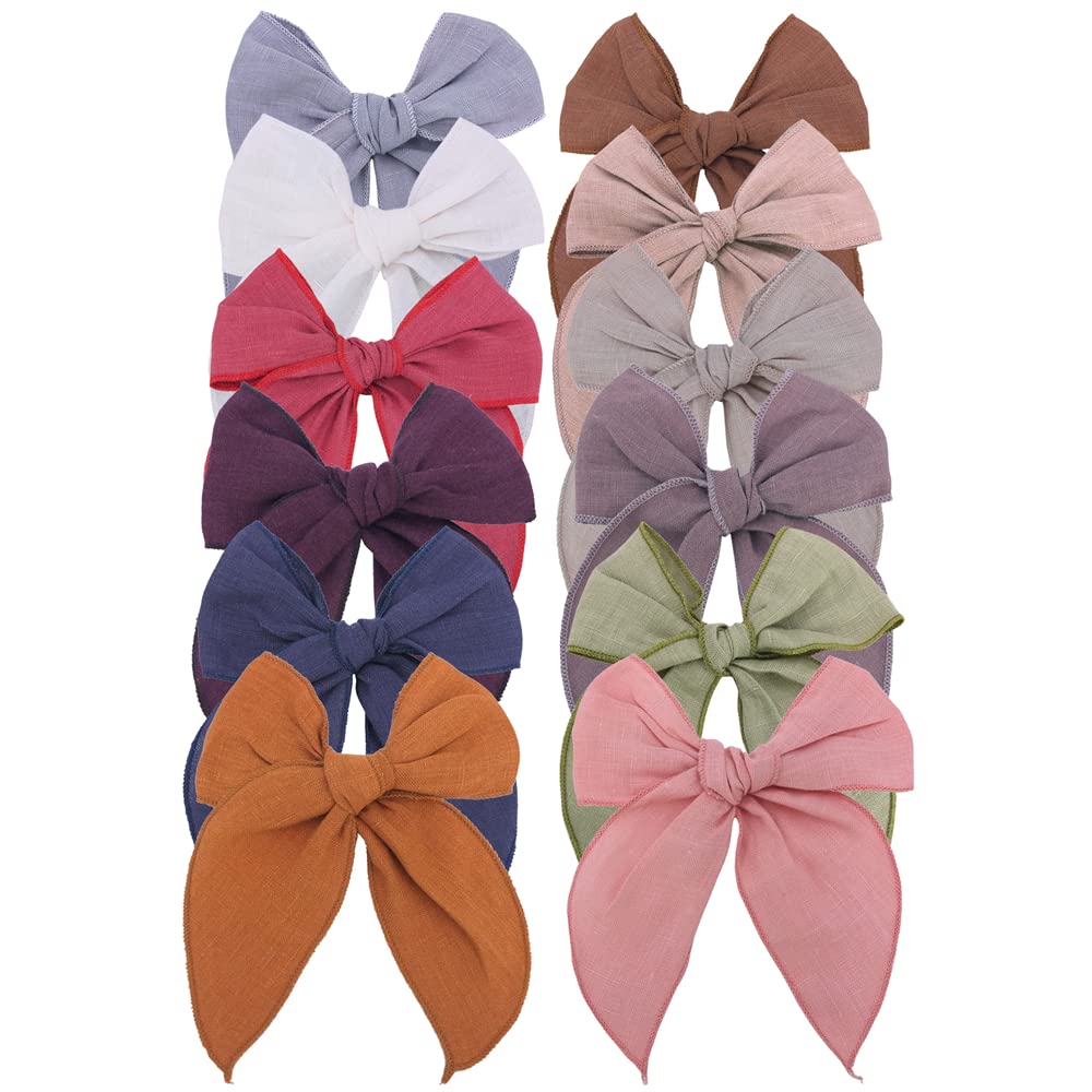 Linen Fable Bow Hair Clips Baby Girls Women Large Sailor Hair Bows Barrettes Accessories Hair Grips