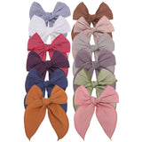 Linen Fable Bow Hair Clips Baby Girls Women Large Sailor Hair Bows Barrettes Accessories Hair Grips