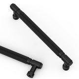 Asidrama 10 Pack 6.3 Inch(160mm) Matte Black Cabinet Pulls Knurled Kitchen Cabinet Handles, Cabinet Pulls Kitchen Cabinet Hardwa