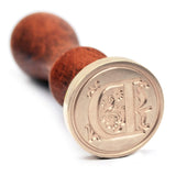 Medieval Antique Initial Alphabet Wax Seal Stamp, Brass Head Wooden Handle, for Thanksgiving Card/Envelope/Gift Wrap/Wedding Eng
