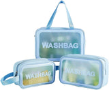 Zucllspa Transparent Makeup Bag | [ 3 Set ] Suitable To Use For Gym, Bathroom Organization, Daily Carry/Storage | Easy To Carry 
