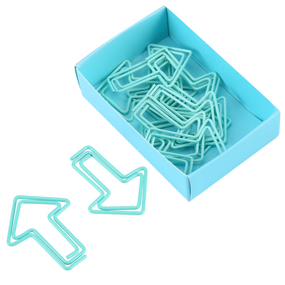 Arrow Paper Clips, 12Pcs Light Blue Book Clips, Small Cute Novelty Paperclips, Stationery Accessories