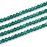 500pcs Czech Faceted Rondelle Crystal Glass Loose Beads 4mm Small Tiny Spacer Bulk Emerald Green for DIY Craft Jewelry Making CC