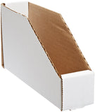 Aviditi Corrugated Cardboard Storage Bins, 2x 9x 4 1/2, White, Pack of 25, for Warehouse, Garage and Home Organization