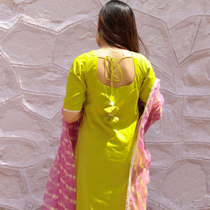 Gosriki Women'S Rayon Solid Kurta With Palazzo And Dupatta (Lahariya-Parrot-Sty_S_Green_Small),Green,,B098QQGSPN