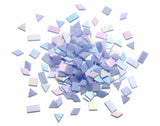 Lanyani Iridescent Stained Glass Mosaic Tiles for Art Craft, 200 Pieces, 4 Shapes Mixed,Sky Blue