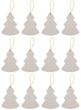 Creative Hobbies Ready to Paint DIY Ceramic Bisque Tree Shape Ornaments with Hanger for Christmas Tree and Holiday Decoration | 