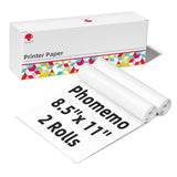 Phomemo M832 Thermal Paper 2 Rolls, 8.5 x 11 US Letter Thermal Printer Paper, Compatible with M832 M835 M834 M833 and Other Lett