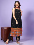 Wedani Black Georgette Embroidered Kurta Set For Women,BLACK,L,,,