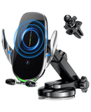 Wireless Car Charger Mount,Memofo 15W Fast Car Phone Holder Mount Wireless Charging Auto-Clamping, for iPhone 14 13 12 11 Pro Ma