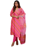 Gosriki Women'S Cotton Blend Straight Printed Kurta With Pant & Dupatta (Mang Pink-Nw-Gs_Xxl_Pink_Xx-Large),Pink,2,B0CR47LYTM