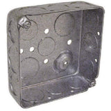 HubbellRaco 8192 11/2Inch Deep, 1/2Inch and 3/4Inch Side Knockouts, Drawn 4Inch Square Box
