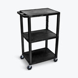 42H 3-Shelf Utility Cart - Electric, Black