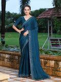 Satrani Womens Pure Georgette Saree (3186S141N_Dark Blue)
