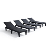 Nestl Patio Chairs - Black Chaise Lounge Chair Outdoor, 5-Position Adjustable Sun Tanning Chair, Waterproof Pool Lounge Chairs S