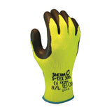 Showa Gloves STEX300-L SHOWA S-Tex STEX300 Hi-Viz Steel Blend Gloves with Latex Palm, Cut Level 4, Large, Black (Pack of 12)