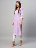 Gosriki Women'S Cotton Blend Chikankari Embroidered Straight Kurta (Opt Purple-Gs_L_Purple_Large),Purple,,B0CNM13GD5