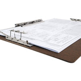 17x11 Clipboard Hardboard Panel Featuring 3 Clips Brown