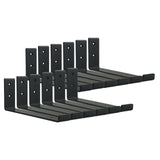 HEART ART Black Shelf Bracket 6 inch, Shelf Bracket 12 Pack,J Metal Heavy Duty Shelf Support Brackets,6.3L 4.8H 1.2W