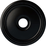 Ekena Millwork CM18DIBLF Diane Ceiling Medallion, 18OD x 3 5/8ID x 1 1/8P (Fits Canopies up to 5 3/8), Hand-Painted Jet Black
