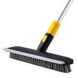 Yocada Floor Scrub Brush Telescopic Handle 2 in 1 Scrape Brush Stiff Bristle Shower Scrubber for Cleaning Patio Bathroom Garage 