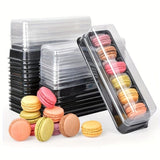 APOLLINE INDIA 10pcs Macaron Box with Clear Lids, Macaroon Containers with 6 Grids, Gift Packaging Boxes, Dessert Display Cases