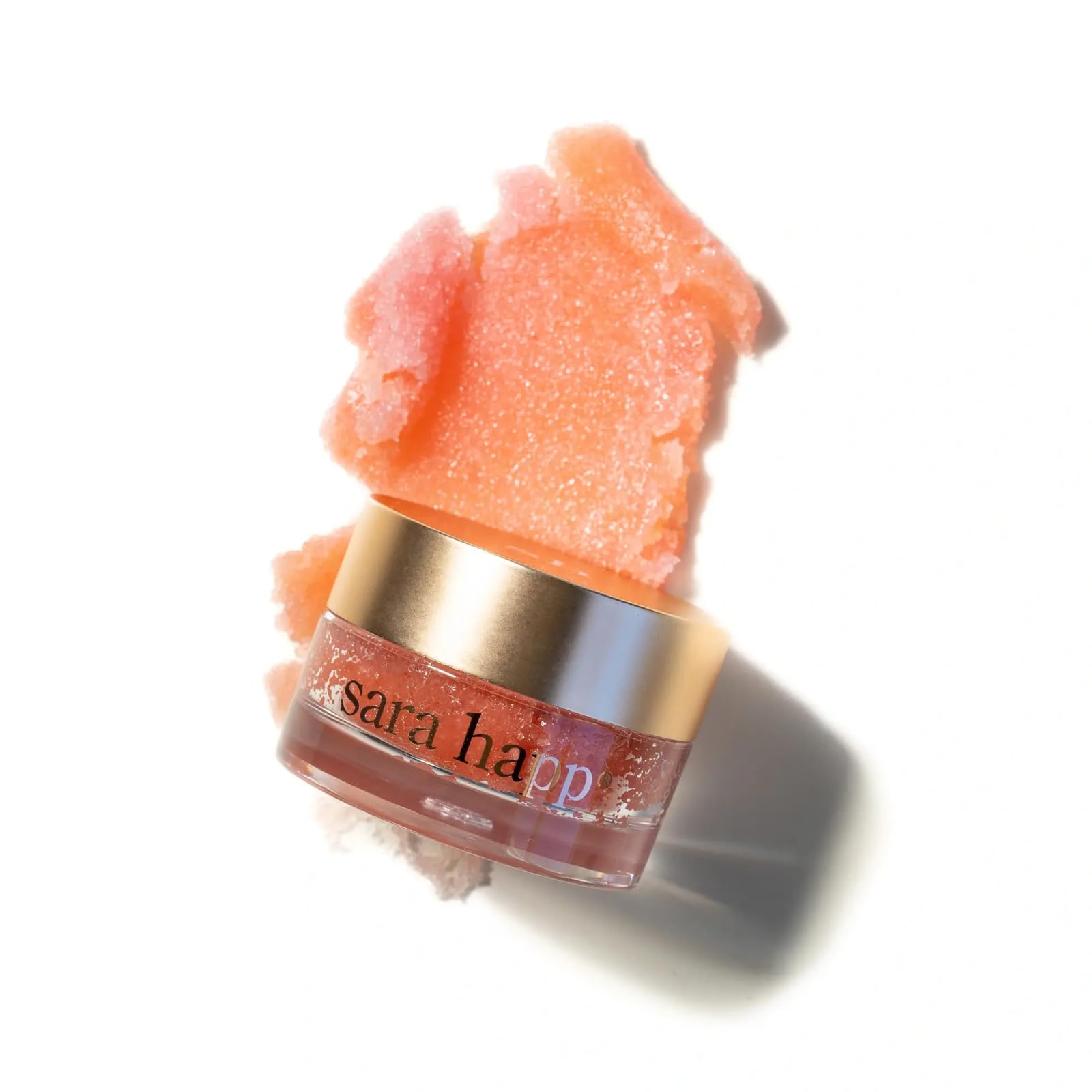 Sara Happ The Lip Scrub: Sparkling Peach Sugar Scrub for Dry Lips - Gently Exfoliate, Polish, and Revitalize Lips with Vitamin E