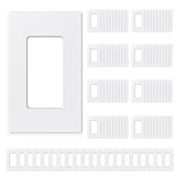 AIDA 1-Gang Screwless Light Switch Cover Plate, Standard Decorative Outlet Covers - Matte White, 100-Pack Unbreakable Polycarbon