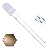 EDGELEC 100pcs 5mm Warm White Lights LED Diodes (White Lens) Diffused Round Lens 29mm Long Lead (DC 3V) +100pcs Resistors (for D