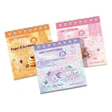 Alokik Sticker Book Set 3 Design Glitter Stickers with Tweezer, 72 Pages Each, Double Coil Binding, Cute Kawaii Transparent St