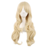 MapofBeauty 28 Inch/70 cm Charming Women Side Bangs Long Curly Full Hair Synthetic Wig (Mixed Blonde)
