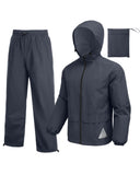COOFANDY Men's Rain Suit High Visibility Reflective Work Rain Jacket Pants for All Sport Farm Fishing Motorcycle