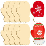 Large Size 7 Gloves Crafts Wooden Slices Unfinished Blank Wooden Ornaments DIY Craft Wood Cutouts Hanging Decor for Crafts Thank