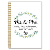 BEHIFL Mr and Mrs Wedding Gifts Spiral Notebook, Engagement Marriage Gifts for Couples Journal, And So Together They Built a Lif