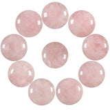 SUNYIK Pack of 10 Round Cabochons CAB Flatback for Jewelry Making, Polished Rose Quartz Flat Back Cabochons for DIY Art Project,