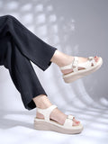 Shoetopia Comfortable Cream Doctor Sole Heels For Women & Girls,Cream,6,B0FF3D7KCG