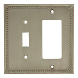 Cosmas 44072-SN Satin Nickel Single Toggle/GFI Decora Rocker Combo Wall Switch Plate Switchplate Cover