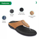 Ortho Joy Fancy Doctor Slippers | Stylish Chappal For Women | Comfortable Flat Sandals For Women Stylish,Light Brown,8,B0B84XRX8J