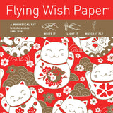 FLYING WISH PAPER Lucky Cats Write it, Light it, Watch it Fly Perfect Little Gift Wish Paper 5 x 5 Whimsical Mini Kit