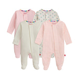 Magnetic Me Cloudstretch 4-Pack Bundle | Magnetic Baby Footie Pajamas | Girls - 1 | Newborn