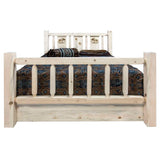 Montana Woodworks Moose Design Storage Laser Engraved Bed In Clear Lacquer Finish (Full: 87 In. L X 60 In. W X 47 In. H (320 Lbs