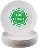 Spa Stix 6 Disposable Paper Plate - Pack of 100ct (SS-Paper Plate 6-100),White