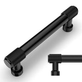 Amerdeco 10 Pack Matte Black Knurled Cabinet Pulls 3-3/4 Inch(96mm) Hole Center Kitchen Handles Drawer Pulls Cabinet Hardware ZH