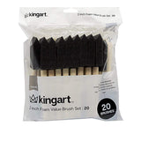 KINGART 24220 Foam 20 Pc. Value Pack 2 Brush Set, Short Wood Handle, for Oil, Acrylic & Watercolor Paint, Great for Crafts, DI