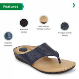 Ortho Joy Doctor Slippers | Soft Fancy Chappal For Women | Comfortable Footwear For Women,Navy Blue,6,B0B4NPHCXC