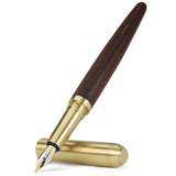 STONEGO Handcrafted Wood Fountain Pens, Vintage Fountain Pen, Medium Nib, Includes 4 Ink Cartridges and Ink Refill Converter(Cam